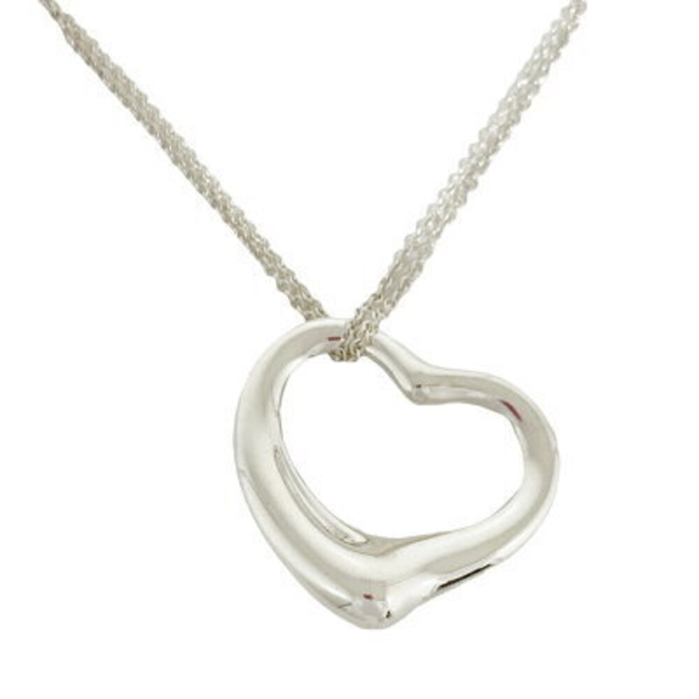 TIFFANY Co Open Heart Necklace Silver Accessory Jewelry Kantei Kyo Kakogawa